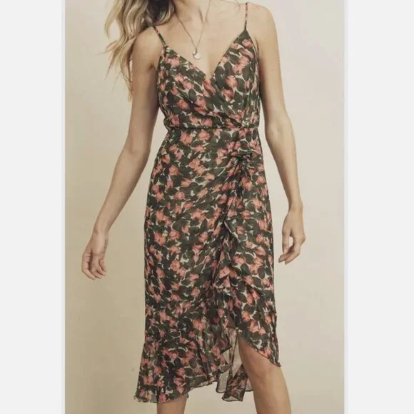 Lilyful Dresses | Lilyful Floral Ruffle Midi Dress Wedding Formal Cottagecore Green Red (Medium) | Color: Green/Red | Size: M | Pm-82148927's Closet Lilyful Dresses | Lilyful Floral Ruffle Midi Dress Wedding Formal Cottagecore Green Red (Medium) | Color: Green/Red | Size: M | Pm-82148927's Closet